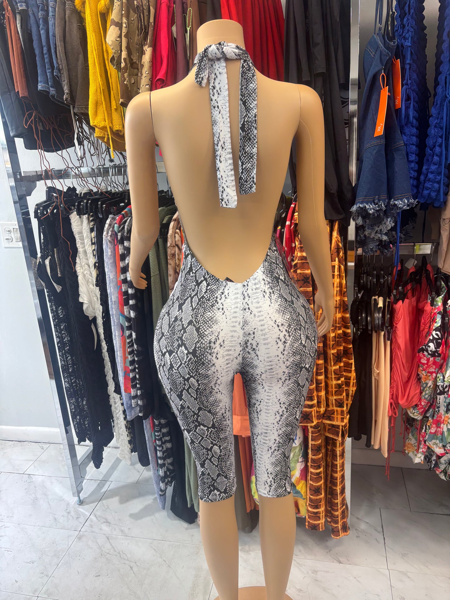 Snake Skin Capri Bodysuit