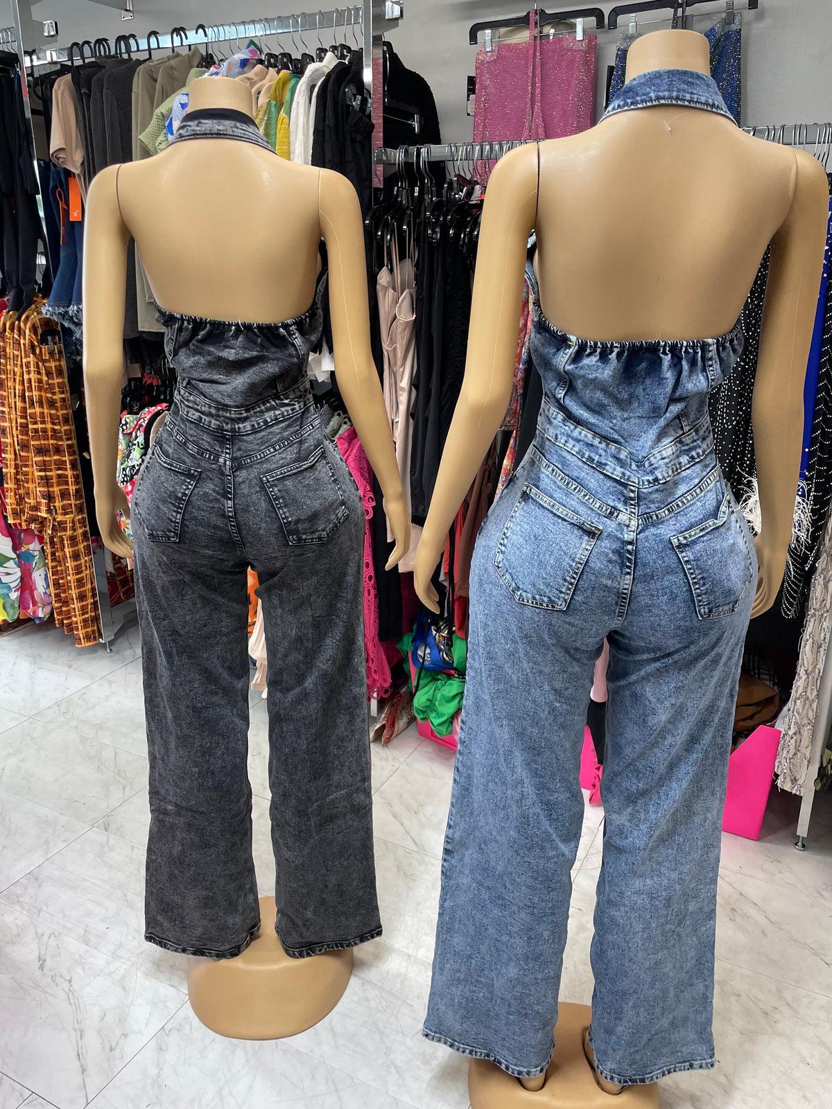 Denim Sleevless Jumpsuit