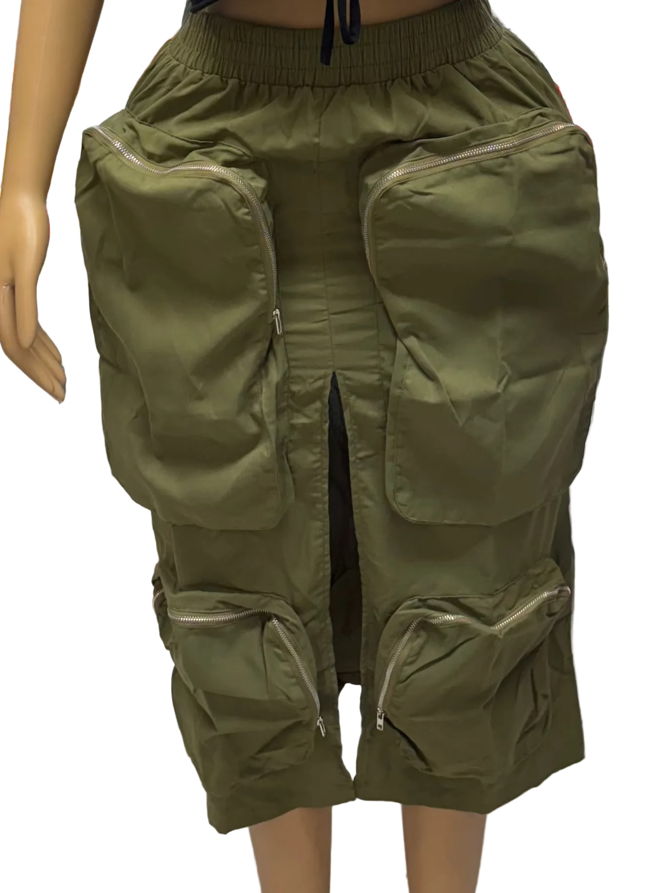 Olive Green Cargo Skirt