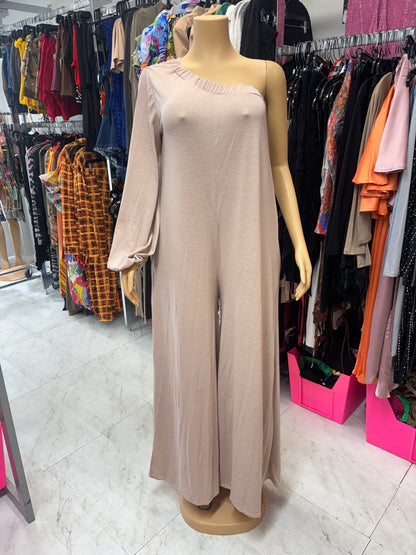 One Shoulder Wide Leg Jumpsuit