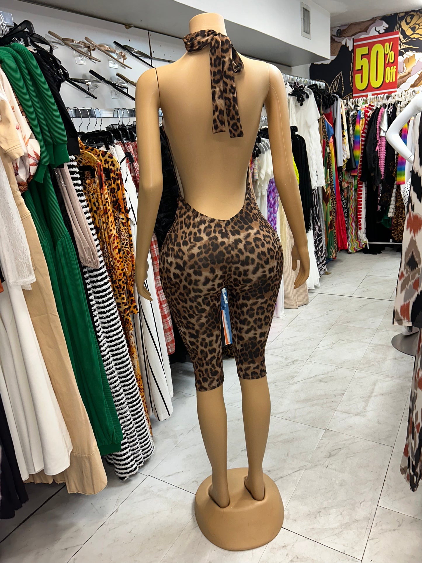 Leapord Capri Bodysuit