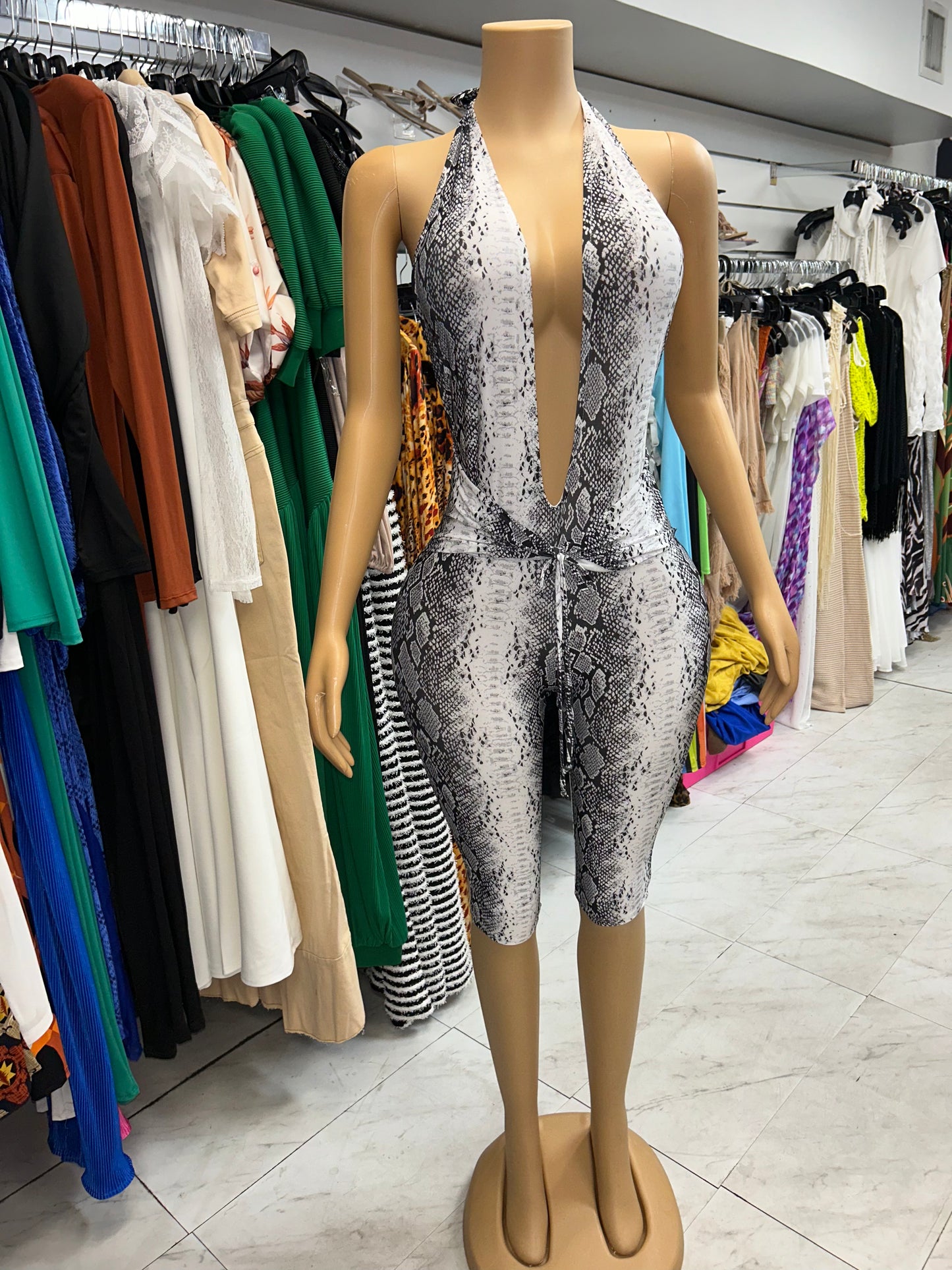 Snake Skin Capri Bodysuit
