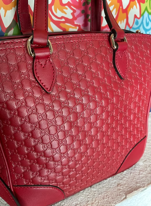 Gucci Microguccissima Small Bree Tote Red