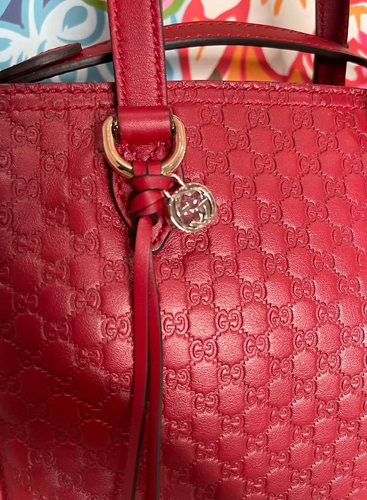 Gucci Microguccissima Small Bree Tote Red