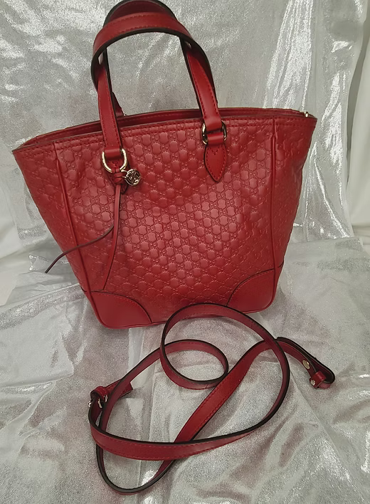 Gucci Microguccissima Small Bree Tote Red