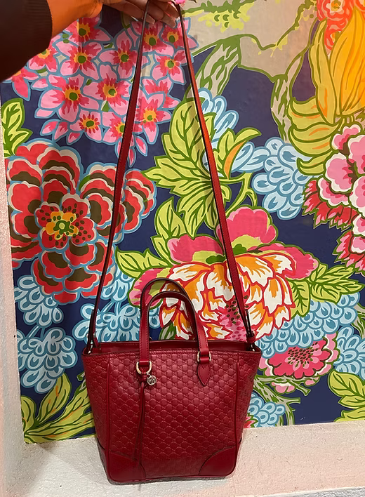 Gucci Microguccissima Small Bree Tote Red